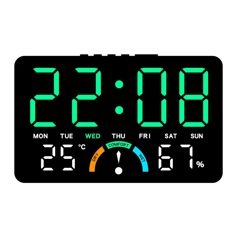 NieNie Digitaler Wecker mit Temperatur- und Luftfeuchtigkeitsanzeige, LED-Tischuhr und Wanduhr mit Dual-Alarm, Snooze-Funktion und dimmbarer Anzeige - Bild 5