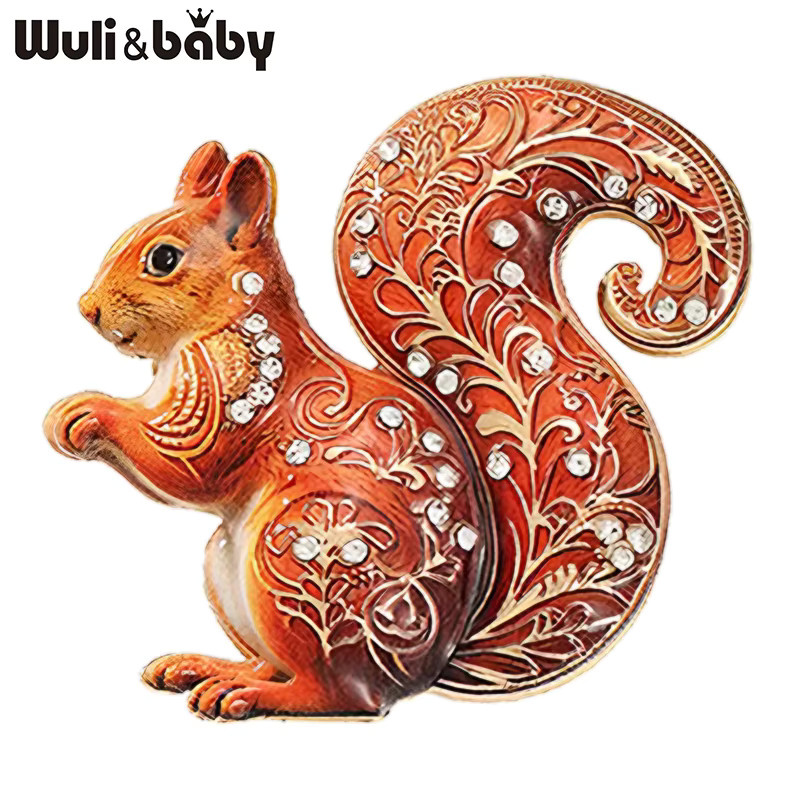 Wuli&baby Tierbrosche Eichhörnchen, Bicolor, Kristall, Unisex - Bild 1