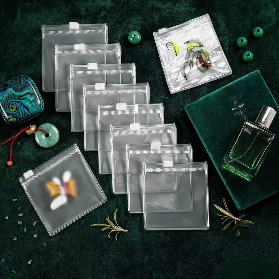 Transparente PVC-Reißverschlussbeutel für Schmuck und Angelköder in Gelb - Bild 2