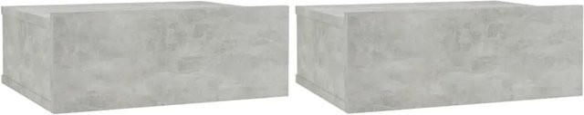 vidaXL Hängende Nachttische 2er Set Betongrau aus Holzwerkstoff B/T/H: 40 x 30 x 15 cm - Bild 1