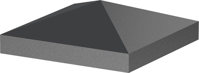 ZacAlu Abdeckkappe aus Metall für quadratische Zaunpfosten in Anthrazit, Breite: 7,3 cm, Breite: 7,3 cm - Bild 1