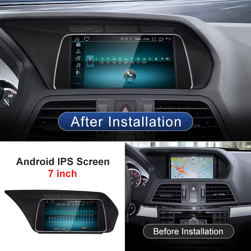 STWEI Android Auto Video Player mit 7 Zoll Display, Qualcomm Snapdragon 680, Wireless CarPlay und GPS für Mercedes Benz E Klasse W207 A207, Schwarz - Bild 2