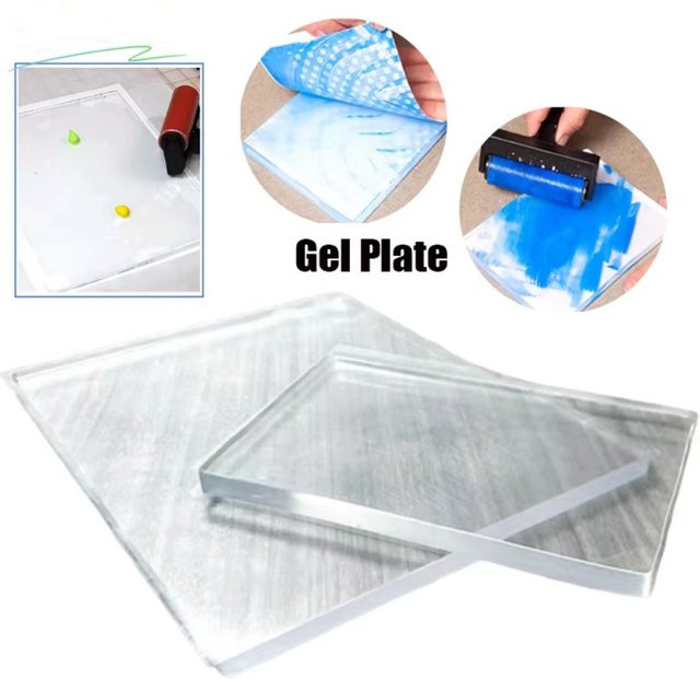 Einfarbige Silikon Gel Presse Druckplatte für Kunst, Kartenherstellung und Scrapbooking, transparent - Bild 1