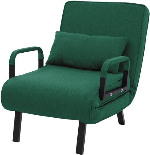 ML-DESIGN Schlafsessel mit Bettfunktion in Dunkelgrün aus Chenille und Stahlrahmen, klappbarer Bettsessel für das Wohnzimmer, B/T/H: 186 x 60 x 82 cm - Bild 1