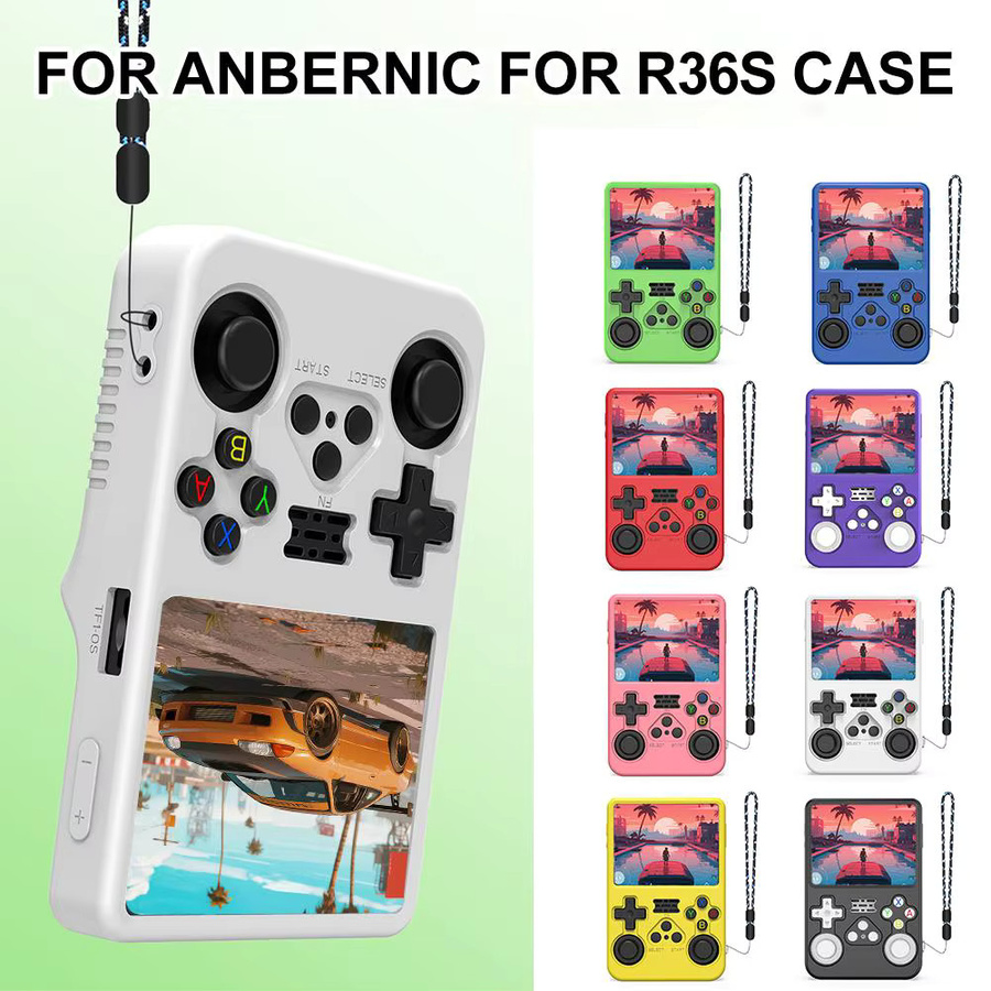 Premium Silikon Schutzhülle für R36S Handheld Spielkonsole in Lila - Bild 1