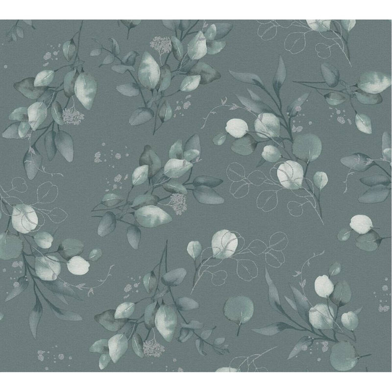 A.S. Création Vliestapete mit floralem Design in Silber und Grün, Breite: 53 cm, Höhe: 1005 cm, Tiefe: 8,3 cm - Bild 3