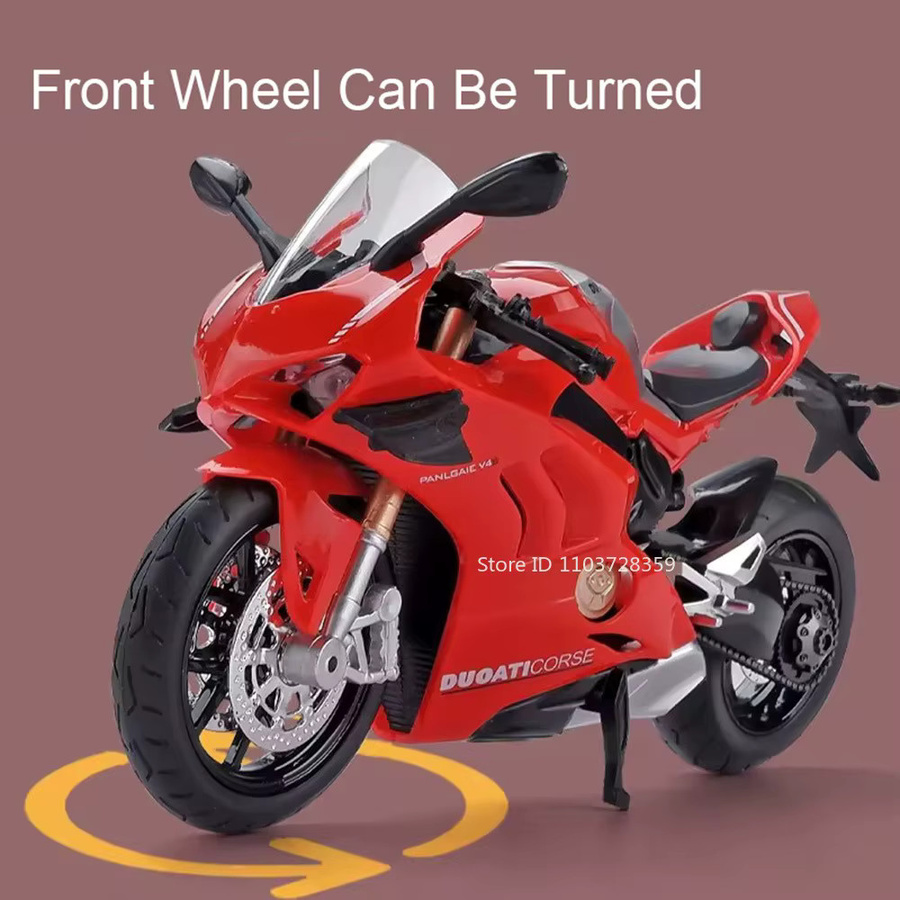 MAKEDA V4S Motorradmodell, Maßstab 1:12, mit Licht und Sound, Metall und Gummi - Bild 5