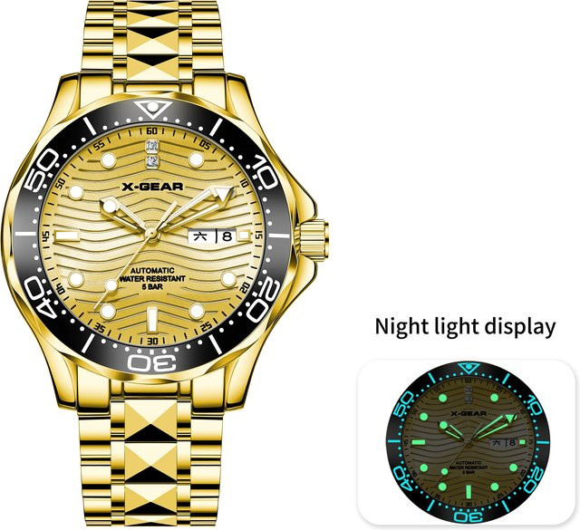 X-GEAR Armbanduhr, Automatik, Edelstahl, Grün, Herren - Bild 1