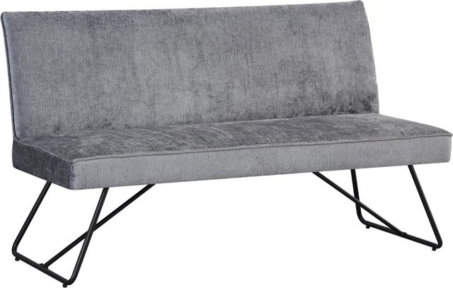 Mömax Sitzbank Cora 2 in Dunkelgrau und Schwarz mit Metallgestell, B/T/H: 160 x 42 x 50 cm - Bild 1