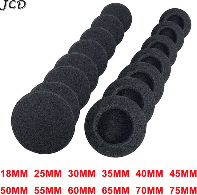 JCD 10er Set Kopfhörer Schaumstoff Ersatz Ohrpads in Schwarz - Bild 1