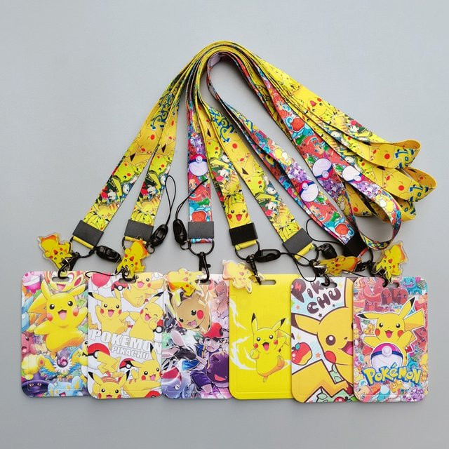 Potdemiel Pokemon Pikachu Kartenhülle aus transparentem PVC mit Schlüsselband und Schlüsselanhänger - Bild 1