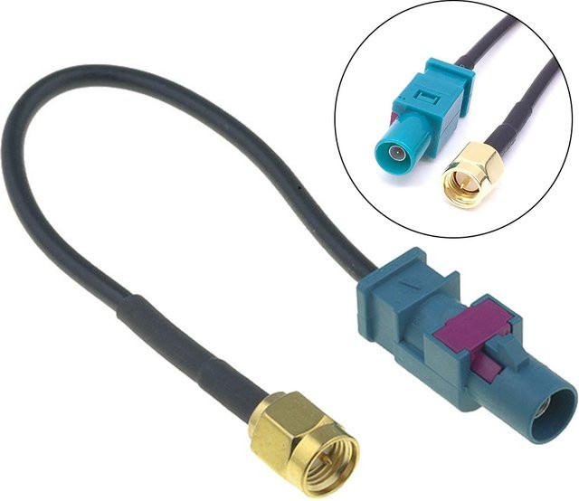 Universal Antennen Adapter Kabel RG174 mit Fakra-Z auf SMA Stecker für GSM, GPS, DAB und TV in Multicolor - Bild 1