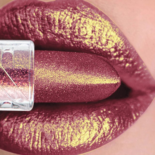 KAFURUX Glitzer-Lippenstift, rote Rose, glänzend - Bild 1