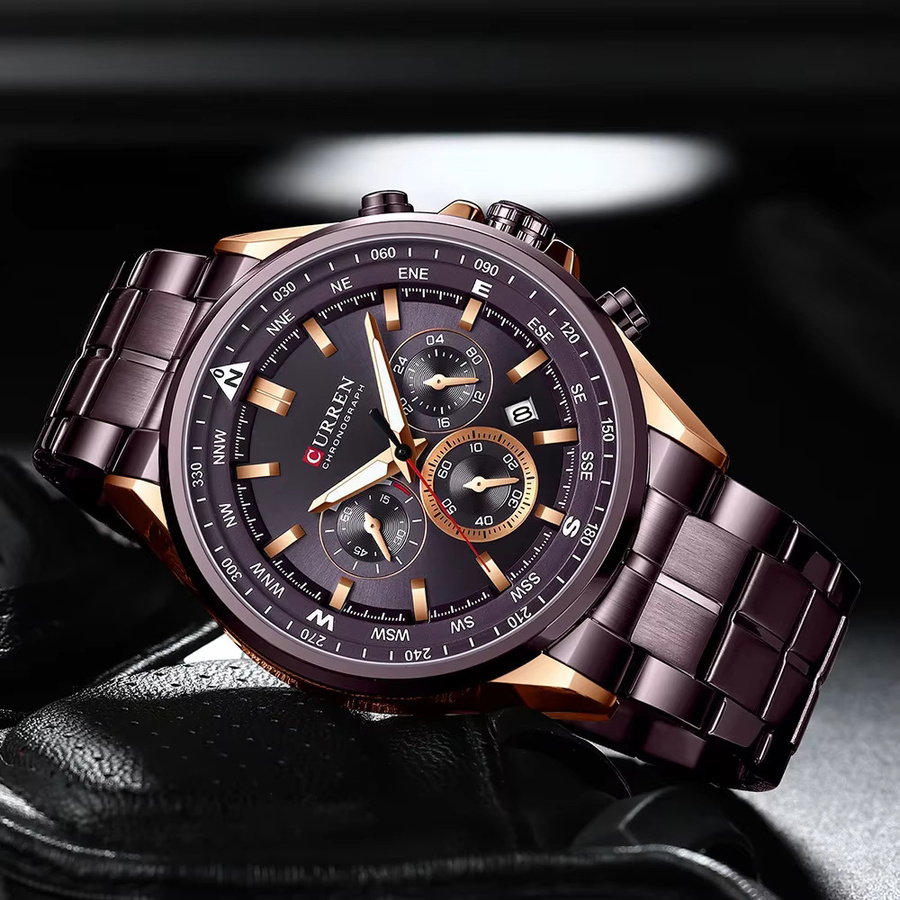 CURREN Chronographenuhr, Quarz, Edelstahl, Silber, Herren - Bild 4