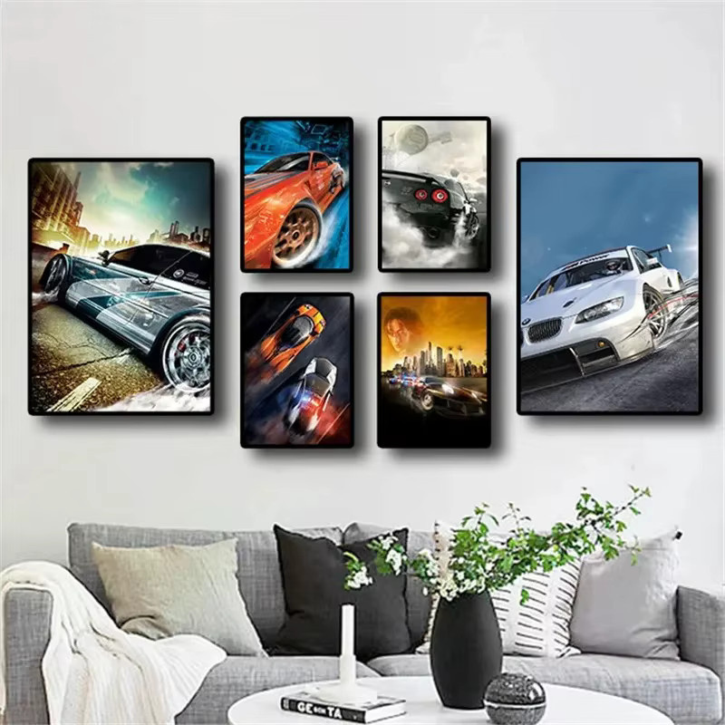 Rallye Need for Speed Kunst Poster auf Leinwand mit Rennwagen Motiv in Mehrfarbig - Bild 2