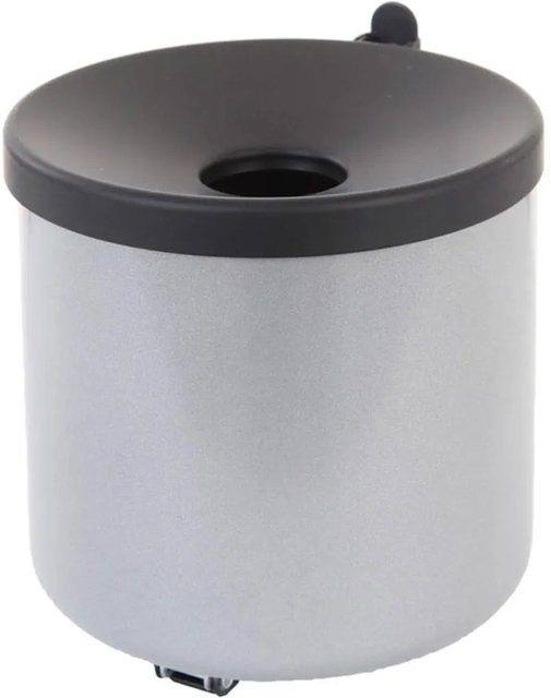 PROREGAL Wandaschenbecher Rund aus Metall in Silber mit schwarzem Deckel, 2 Liter, H x Ø: 16 x 16 cm - Bild 1