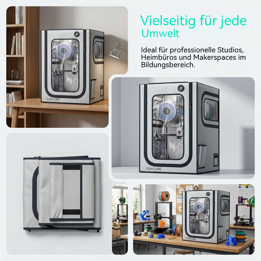 YOOPAI 3D-Drucker-Gehäuse für Bambu Lab A1 und A1 Mini Combo, wasserdicht und geräuschreduzierend mit LED-Licht, Schwarz - Bild 6
