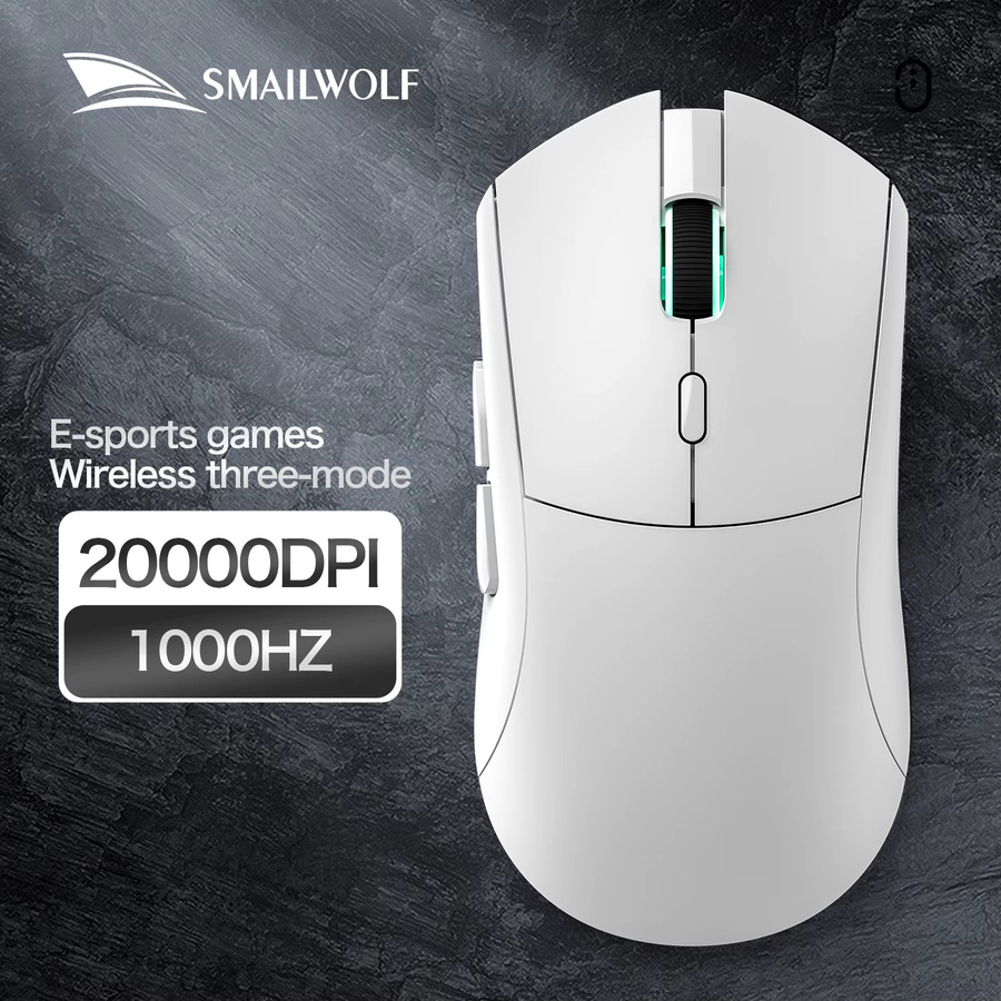 SMAILWOLF RS7 Bluetooth Kabellose Gaming-Maus mit drei Modi und PAW3311 Sensor für Laptop und PC in Schwarz oder Weiß - Bild 3