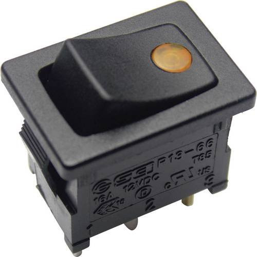TRU Components Wippschalter TC-R13-66B2-02 B/B Schwarz 12 V/DC 16A 1 x Aus/Ein rastend - Bild 1