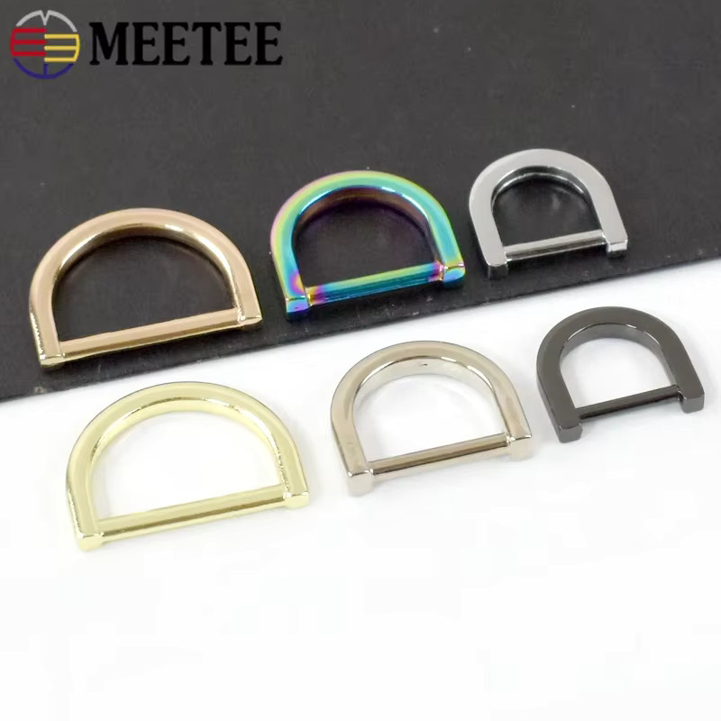Meetee Metall D-Ring Schnallen aus Stahl in Gold für Hundeleinen und DIY Hardware Zubehör, 10-25mm - Bild 2