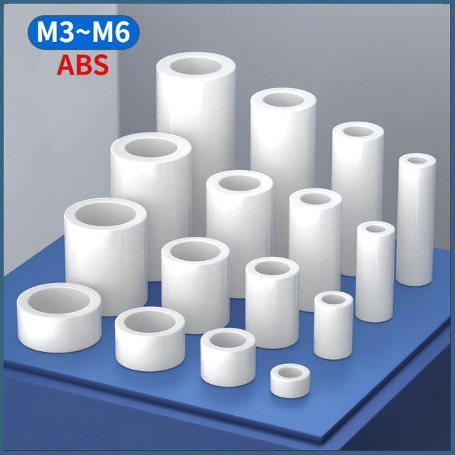 Weiße Nylon-Abstandshalter aus Kunststoff für Leiterplatten und Schraubenbolzen, runde hohle Unterlegscheiben ohne Gewinde, M3 M4 M5 M6 - Bild 1