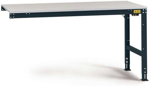 Manuflex LU6123.7016 ESD-Arbeitstisch Universal Standard Anbautisch mit Kautschukplatte, Anthrazit/Weiß, B/T/H: 200 x 100 x 76-87 cm - Bild 1