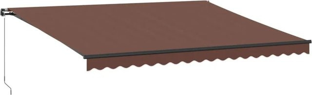 vidaXL Markise manuell mit Kurbel in Braun und Anthrazit aus Aluminium und Polyester, B: 450 cm, T: 350 cm - Bild 1