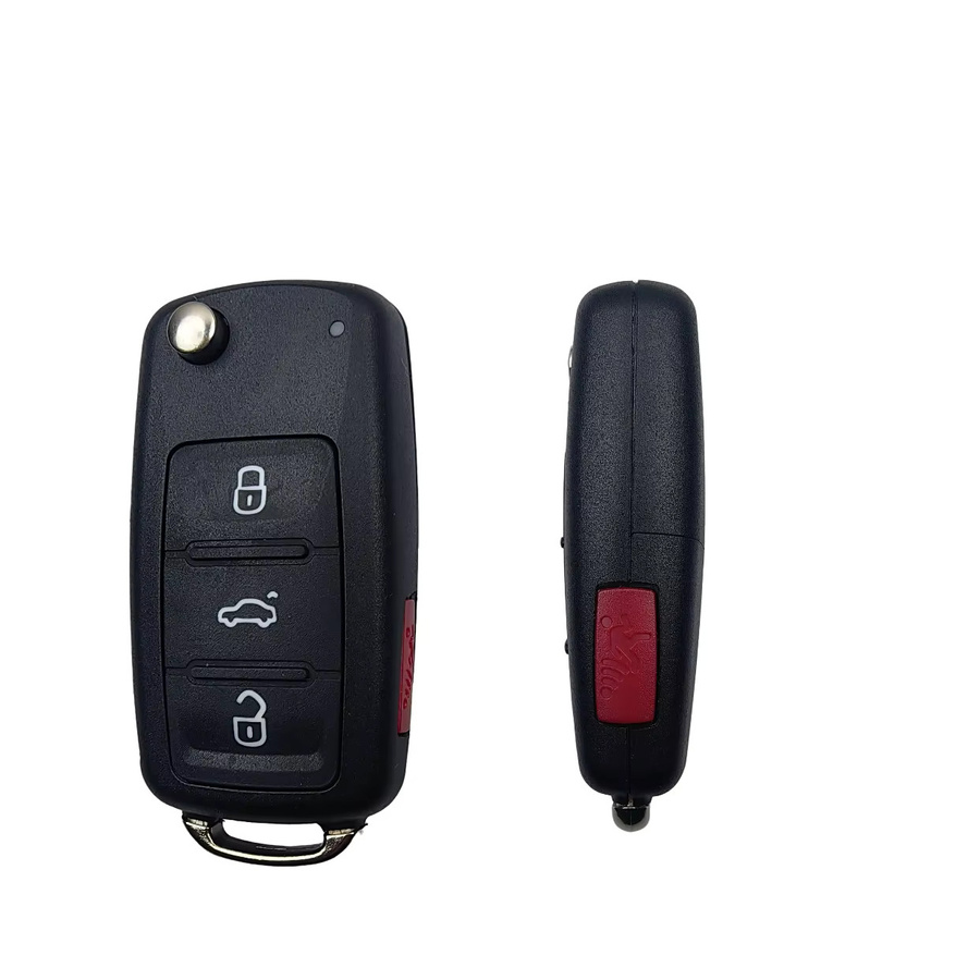 5 Stück QCONTROL Klappbarer Fernbedienungsschlüssel für VW Jetta Caddy EOS GTI Golf Passat Tiguan, Farbe: Schwarz, 2/3/3+1 Tasten, NBG010180T - Bild 3