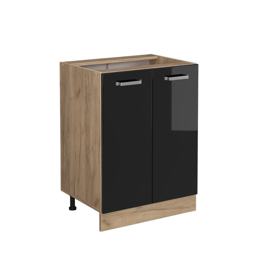 Vicco Küchenunterschrank R-Line in Schwarz und Eiche mit Goldakzenten, Breite: 60 cm - Bild 2