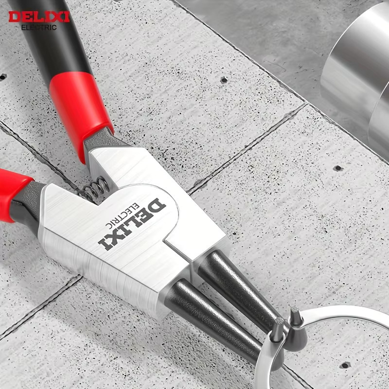 DELIXI ELECTRIC 5-Zoll-Sicherungsringzangen-Set aus Hochkohlenstoffstahl für Innen- und Außensicherungsringe - Bild 4