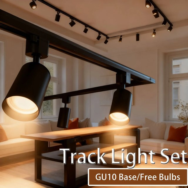 CANMEIJIA GU10 Deckenleuchte in Schwarz aus Metall für das Wohnzimmer mit warmweißem LED-Licht - Bild 1