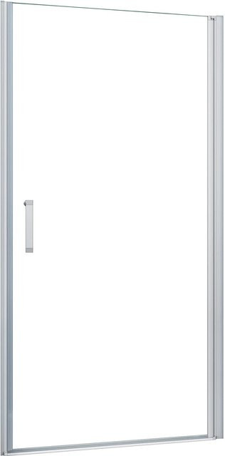 AICA Nischentür Duschkabine als Drehtür aus ESG Sicherheitsglas in Silber Matt mit B: 76 cm, H: 185 cm - Bild 1