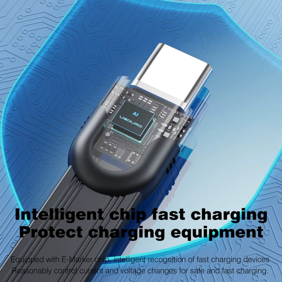 UGOURD USB-C zu USB-C Datenkabel mit 20Gbps Übertragungsrate und 240W Schnellladefunktion, USB 3.2 Gen2 Kabel für SSD und Tablet, Schwarz - Bild 5