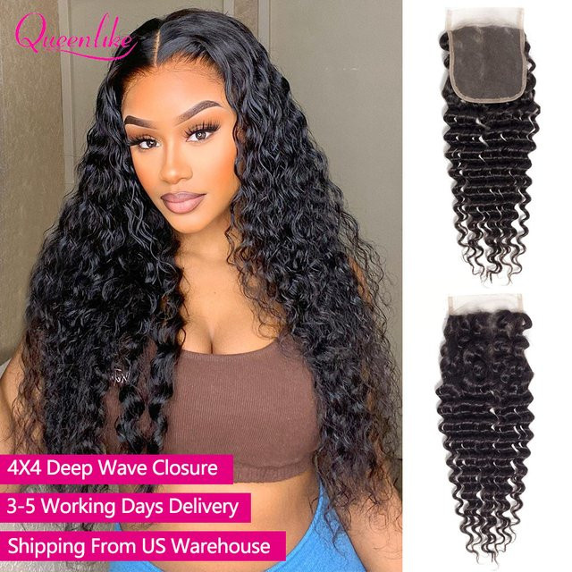 Queenlike Echthaar Extensions, tiefe Wellen, 55,9 cm, Damen - Bild 1
