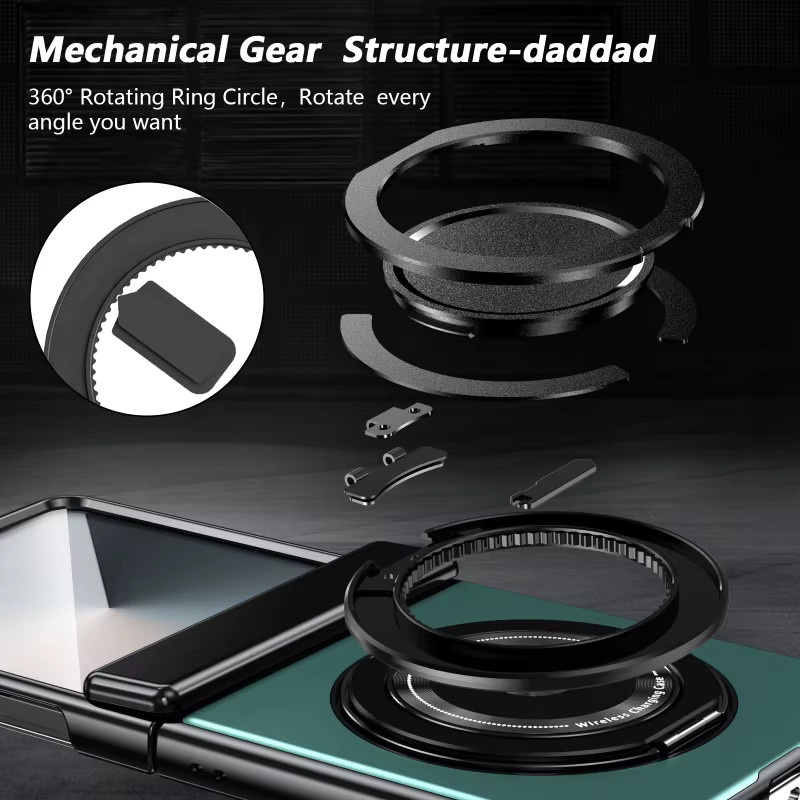 Sturzsichere Samsung Galaxy Z Flip Schutzhülle mit 360 Grad drehbarem Magnetring-Halter in Grün für Galaxy Z Flip 8 7 FE 6 5 4 - Bild 3