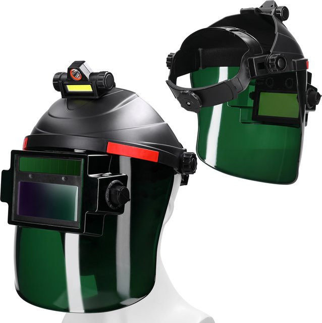 Automatische Verdunkelungs-Schweißmaske meterk True Color Schweißhelm für Lichtbogen- und Plasmaschneiden in Weiß und Schwarz - Bild 1
