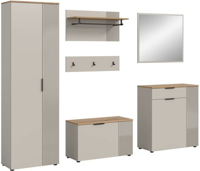Garderobe Slide xonox.home in Kaschmirgrau mit Evoke Oak Nachbildung, B/H/T: 250 x 190 x 36 cm - Bild 1