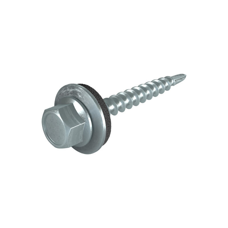 Blachotrapez GmbH Sechskant Systemschrauben aus verzinktem Stahl für Holzunterkonstruktionen, 250 Stück, Durchmesser: 4,8 mm, Länge: 35 mm, Farbe: Silber - Bild 1