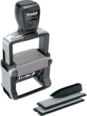 Trodat Professional 5253 4.0 Typomatic Selbststempel mit 6 Zeilen und Stempelkissen in Schwarz - Bild 1