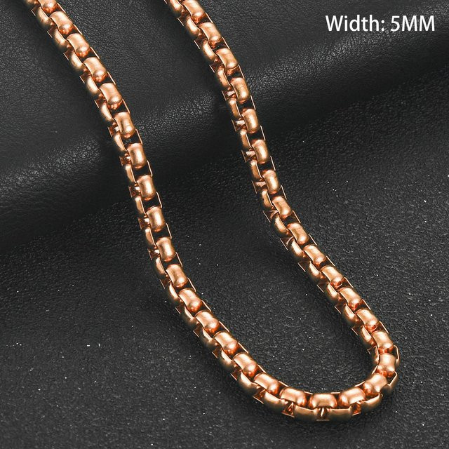 YULIN Halskette Edelstahl, Roségold, 35cm, Unisex - Bild 1