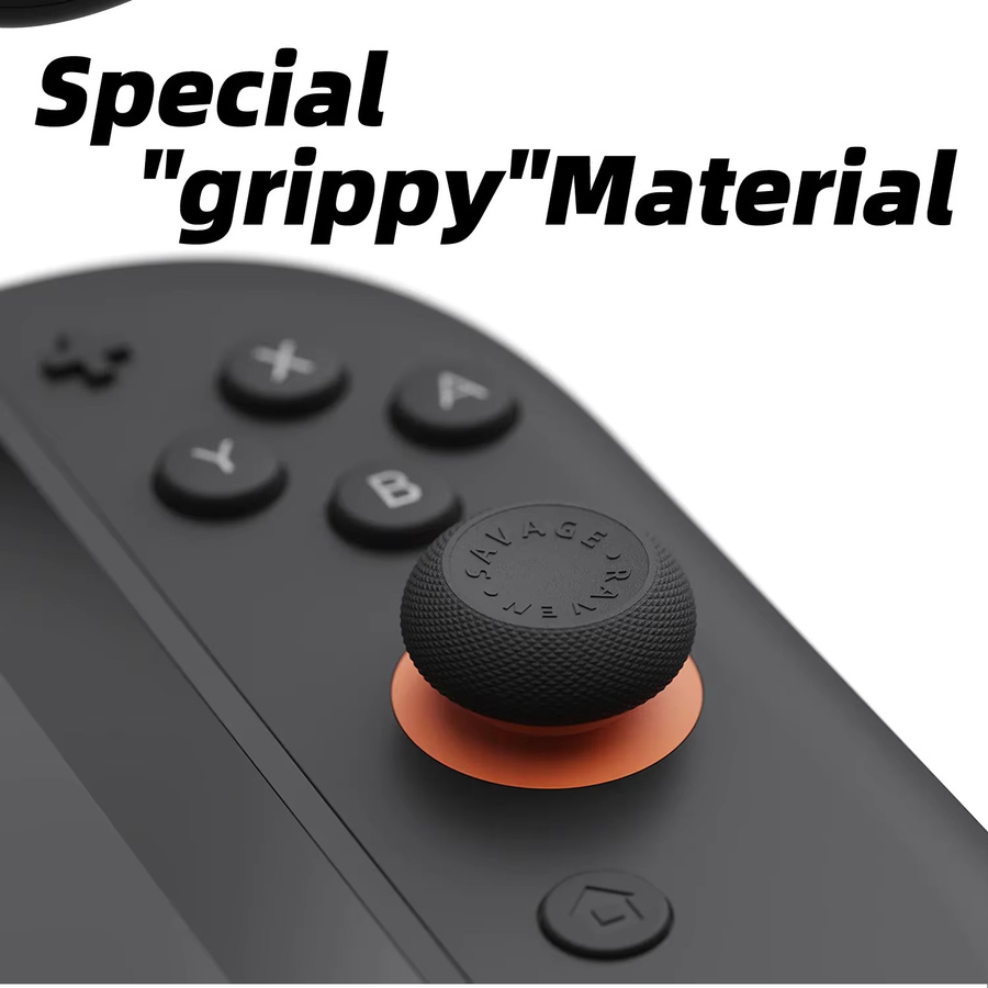 Skull & Co. Silikon-Daumengriffe No-Slip Savage Raven für Nintendo Switch 2, 6 Stück, Schwarz/Blau/Rot - Bild 3