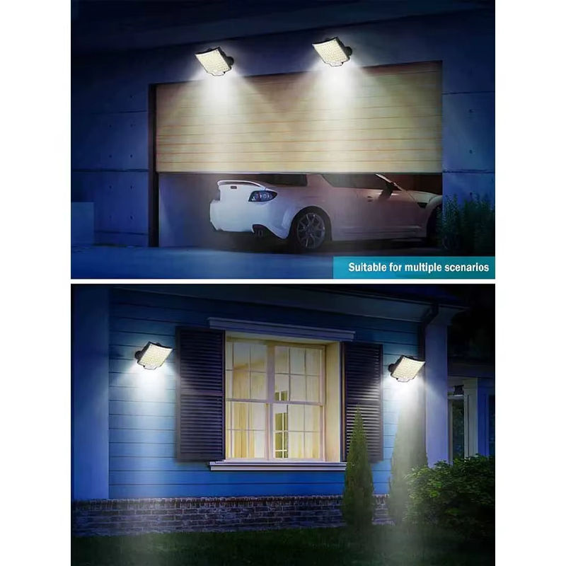 ZHIYU 106 LED Solarleuchte Schwarz mit Bewegungsmelder und Fernbedienung, Wasserdichtes Solar-Flutlicht für Terrasse, Garage und Hinterhof - Bild 6