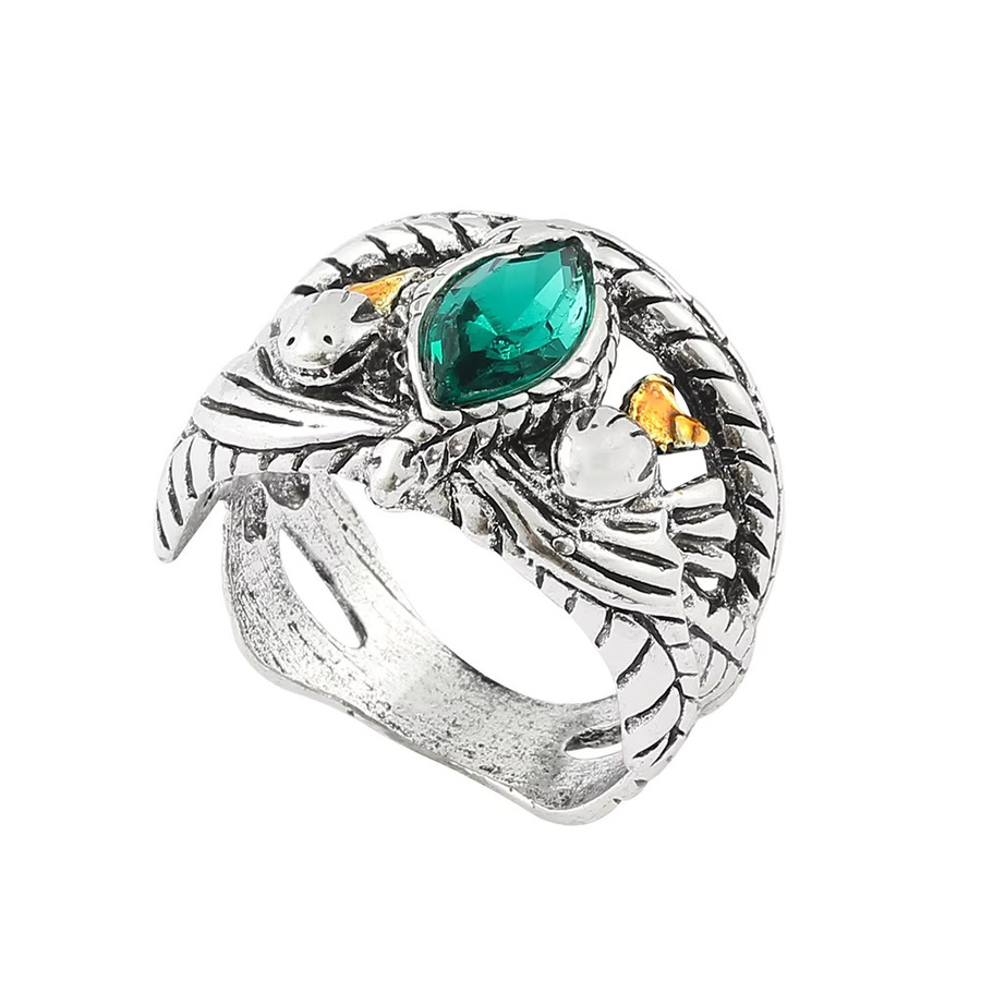 Barahir Ring, Silber, grüner Kristall, Herren - Bild 3