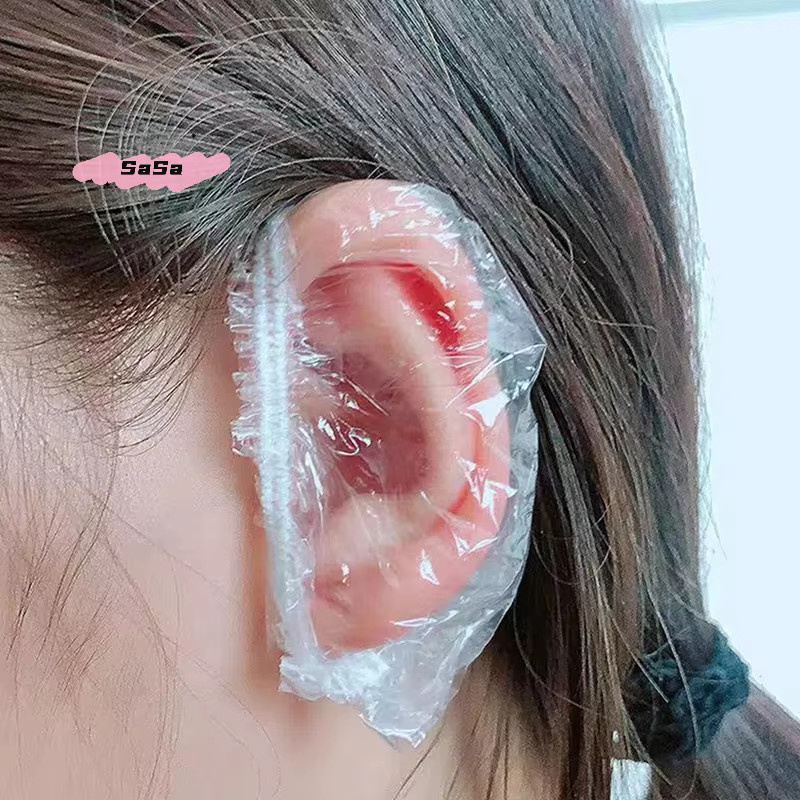 100 Stück Einweg-Haarfärbe-Ohrabdeckungen, wasserdichter Gehörschutz, Unisex - Bild 2