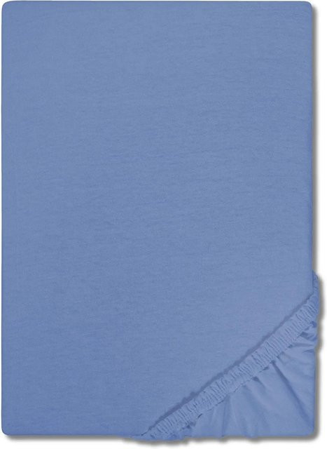 CloudComfort Spannbetttuch Basic aus Baumwolle Jersey, Blau, B/T: 90 x 200 cm - Bild 1