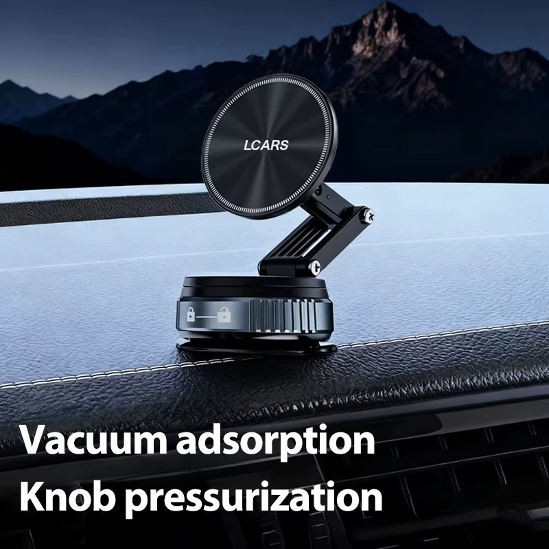 Lcars Auto-Handyhalterung mit 360-Grad-drehbarem Magnetkopf und Dual-Mode-Vakuumsaugnapf in Schwarz - Bild 2
