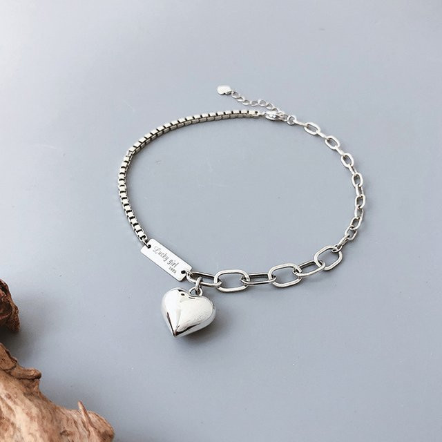 FANGSU Fußkettchen 925 Silber, herzförmig, Damen - Bild 1
