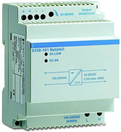 Busch-Jaeger Netzteil und Spannungsumwandler 230V auf 24V 2500mA Weiß 6358-101 - Bild 1