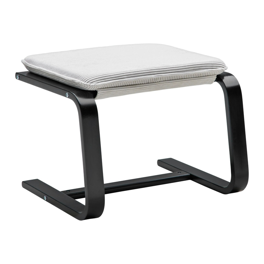 Based Hocker Manu II in Creme/Schwarz mit Metallgestell und Cord-Polsterung - Bild 2