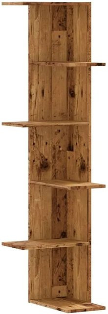 vidaXL Wand-Eckregal in Altholz-Optik, braun, B/T/H: 36,5 x 36,5 x 140 cm - Bild 1